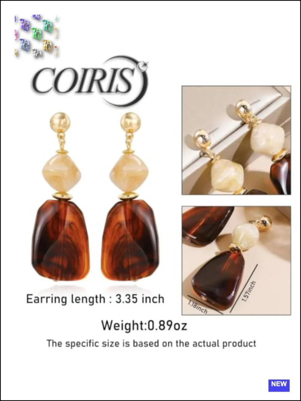 Chunky Acrylic Resin Dangle Stud Statement Earrings for Women Geometric Vintage